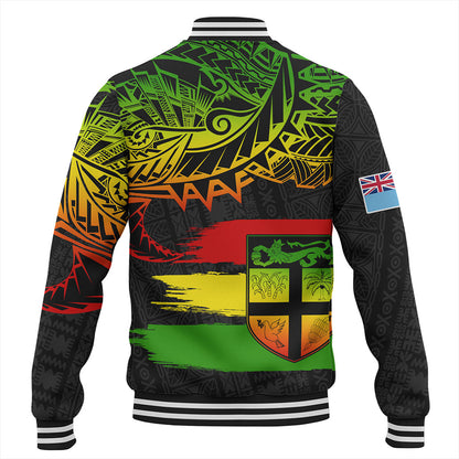 Fiji Baseball Jacket Tribal Melanesia Grunge Reggae
