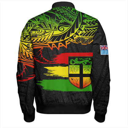 Fiji Bomber Jacket Tribal Melanesia Grunge Reggae