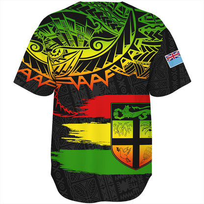 Fiji Baseball Shirt Tribal Melanesia Grunge Reggae