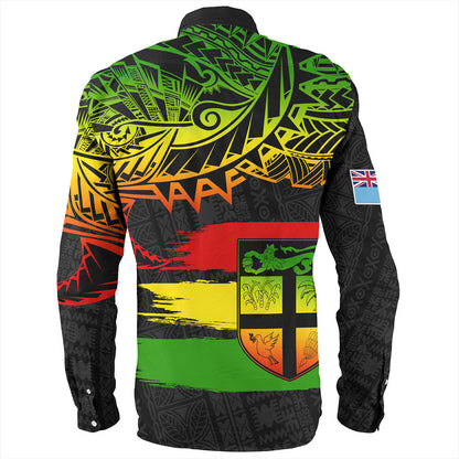 Fiji Long Sleeve Shirt Tribal Melanesia Grunge Reggae