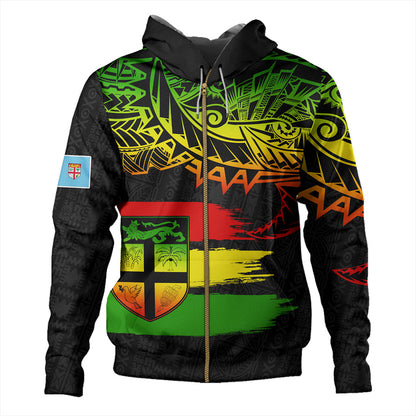 Fiji Hoodie Tribal Melanesia Grunge Reggae