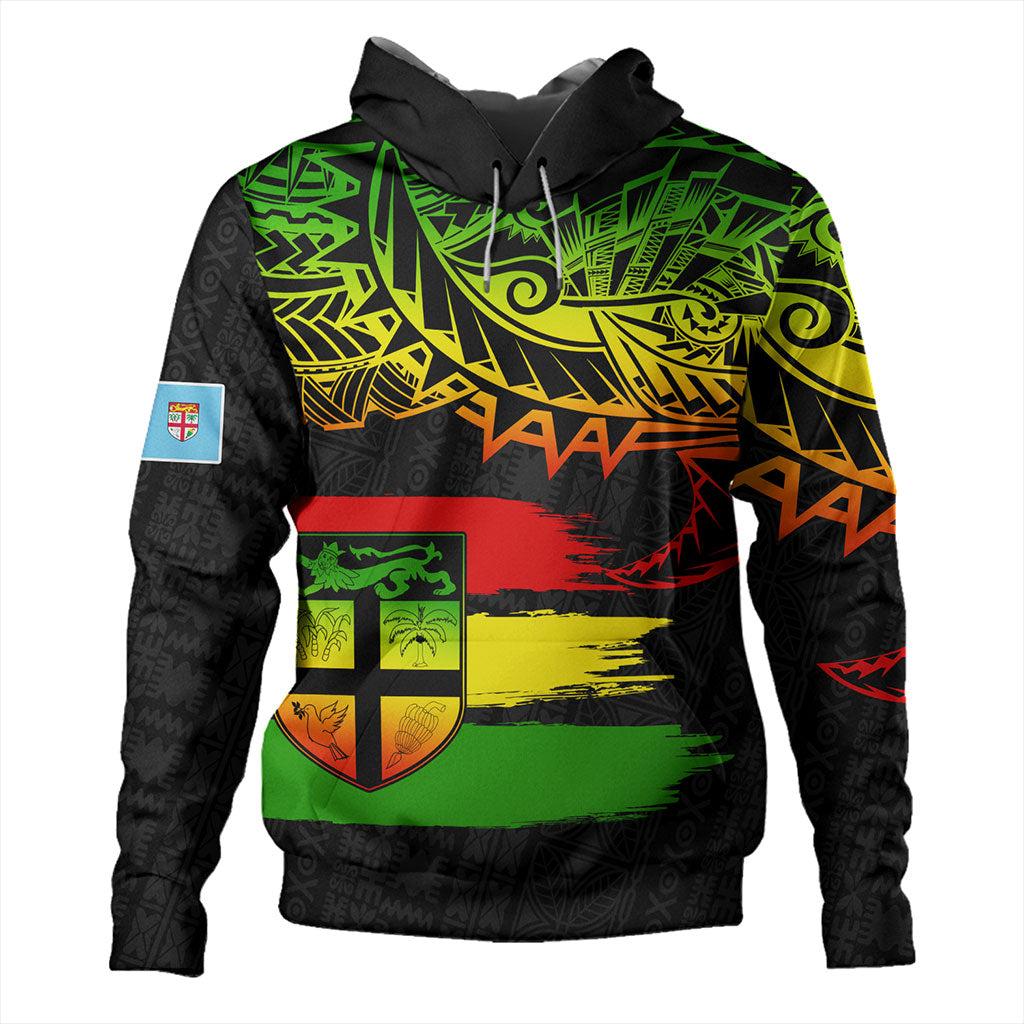 Fiji Hoodie Tribal Melanesia Grunge Reggae