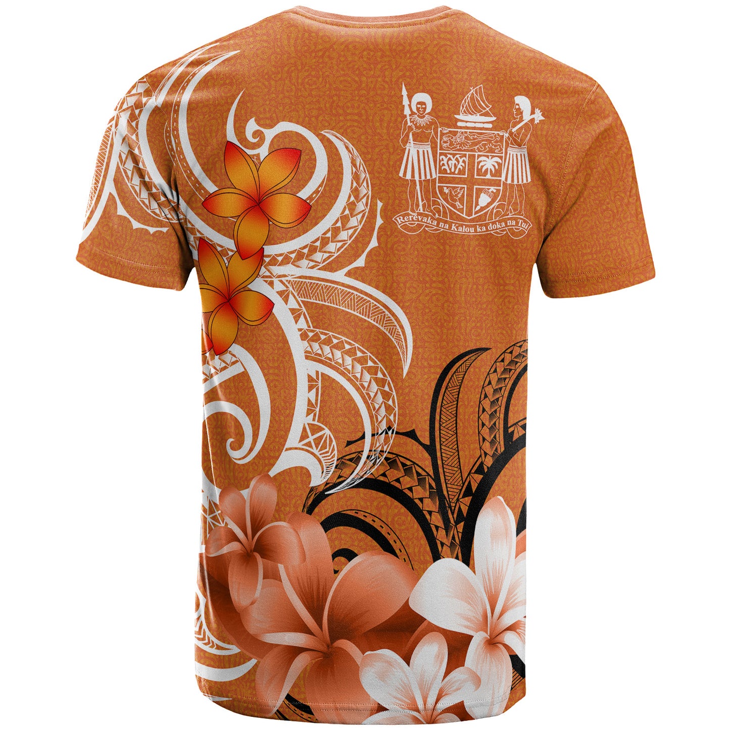 Fiji T-Shirt Custom Personalised Floral Spirit Orange