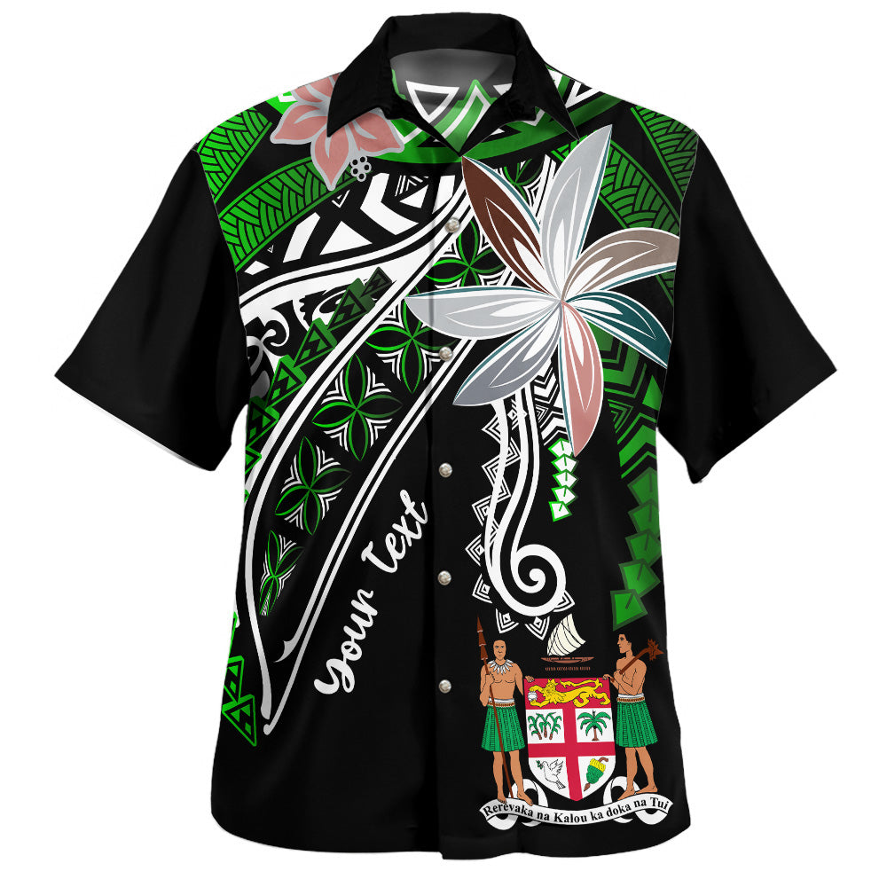 Fiji Hawaiian Shirt Custom Personalised Fanciful Forest Green