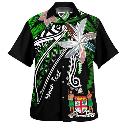 Fiji Hawaiian Shirt Custom Personalised Fanciful Forest Green