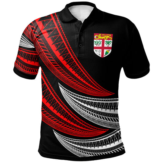 Fiji Custom Personalised Polo Shirt - Wave Pattern Alternating