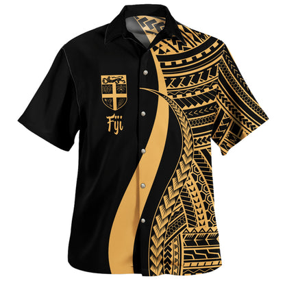Fiji Combo Dress And Shirt - Polynesian Tentacle Tribal Pattern Gold
