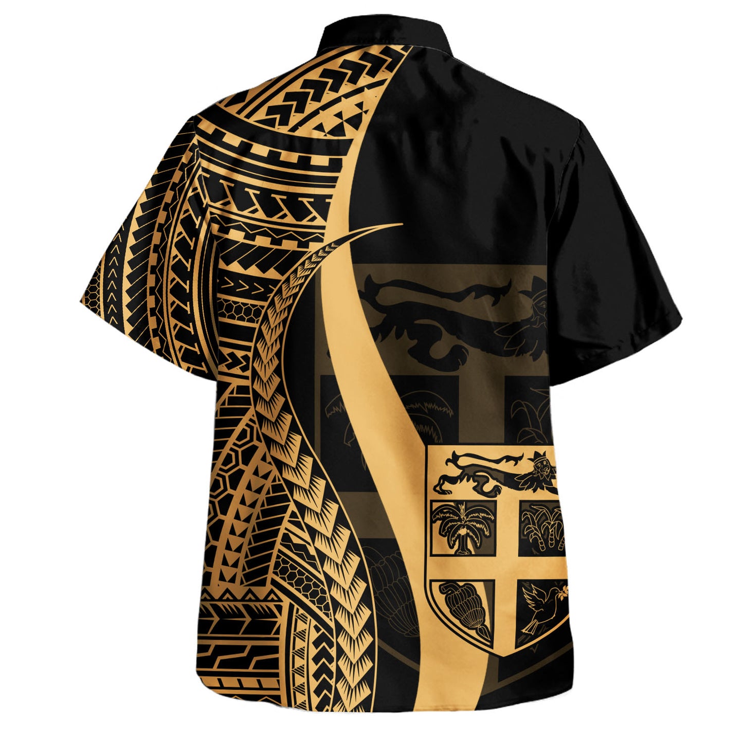 Fiji Combo Dress And Shirt - Polynesian Tentacle Tribal Pattern Gold