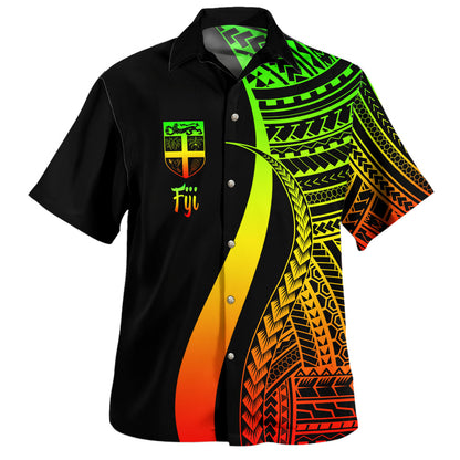 Fiji Custom Personalised Hawaiian Shirt Polynesian Tentacle Tribal Pattern