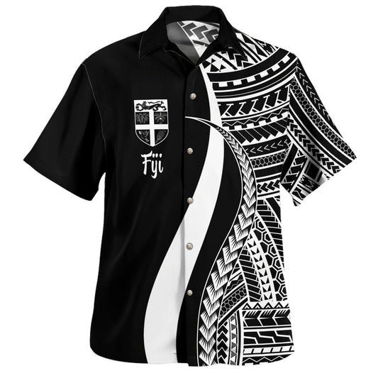 Fiji Custom Personalised Hawaiian Shirt Polynesian Tentacle Tribal Pattern
