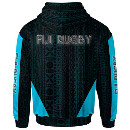 Fiji Hoodie - Rugby With Palm Leaf