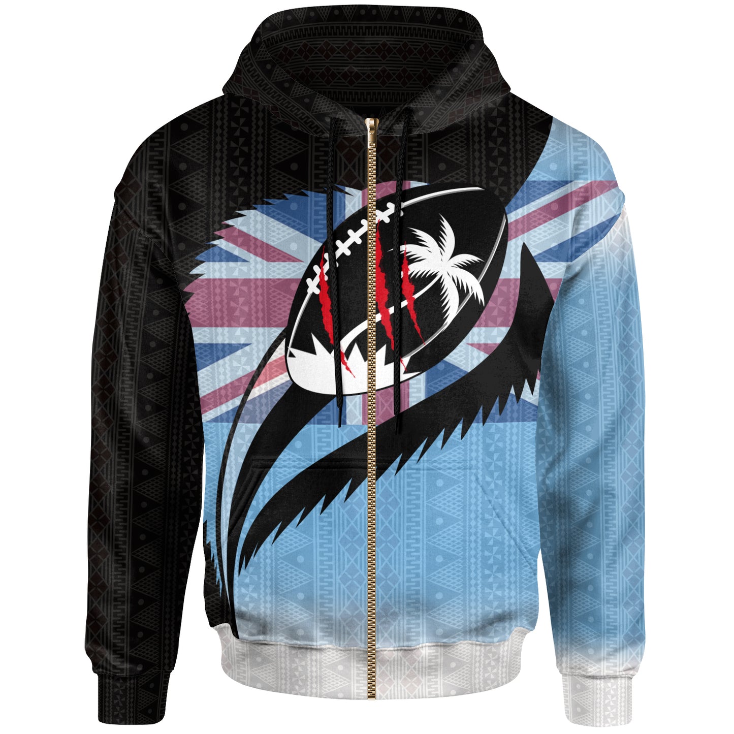 Fiji Rugby Hoodie - Fiji Flag Coat Of Arms Spirit of Rugby Special