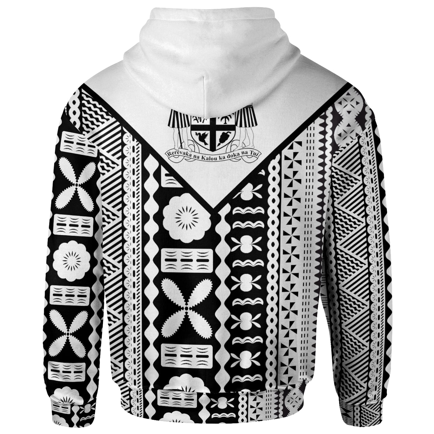 Fiji Rugby Tapa Hoodie - Fiji Flag Coat Of Arms Pattern