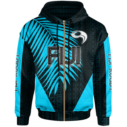 Fiji Hoodie - Rugby With Palm Leaf