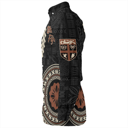 Fiji Long Sleeve Shirt Kesakesa Masi Diamond Tapa Tribal