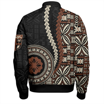 Fiji Bomber Jacket Kesakesa Masi Diamond Tapa Tribal