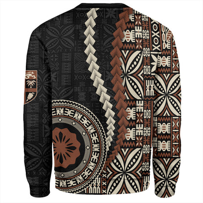Fiji Sweatshirt Kesakesa Masi Diamond Tapa Tribal