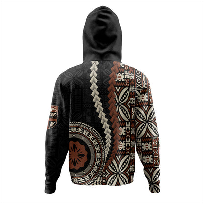 Fiji Hoodie Kesakesa Masi Diamond Tapa Tribal