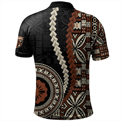 Fiji Polo Shirt Kesakesa Masi Diamond Tapa Tribal