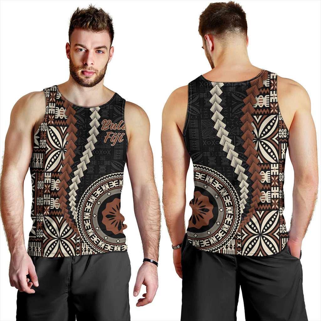 Fiji Tank Top Kesakesa Masi Diamond Tapa Tribal