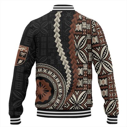 Fiji Baseball Jacket Kesakesa Masi Diamond Tapa Tribal