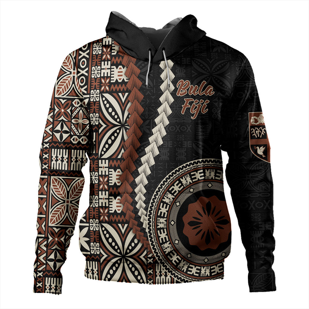 Fiji Hoodie Kesakesa Masi Diamond Tapa Tribal
