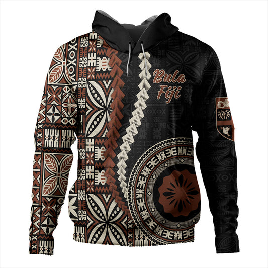 Fiji Hoodie Kesakesa Masi Diamond Tapa Tribal