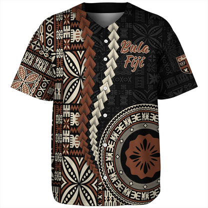 Fiji Baseball Shirt Kesakesa Masi Diamond Tapa Tribal