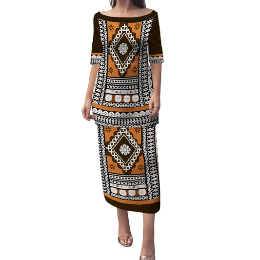 Fijian Masi Traditional Patterns Puletasi 01