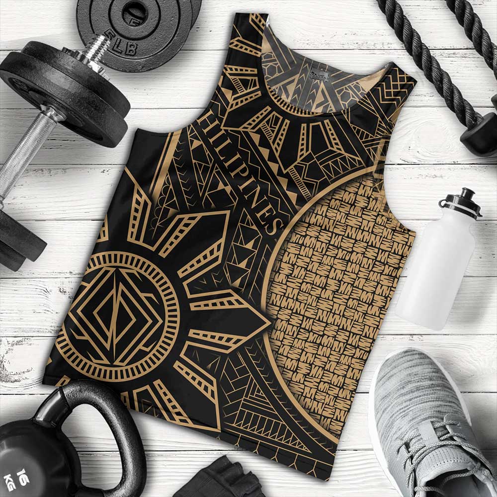 Philippines Tank Top - Filipino Pattern and Sun with Karagumoy