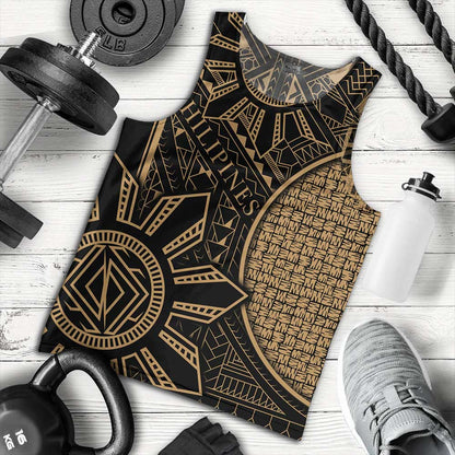 Philippines Tank Top - Filipino Pattern and Sun with Karagumoy