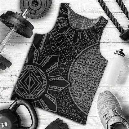 Philippines Tank Top - Filipino Pattern and Sun with Karagumoy