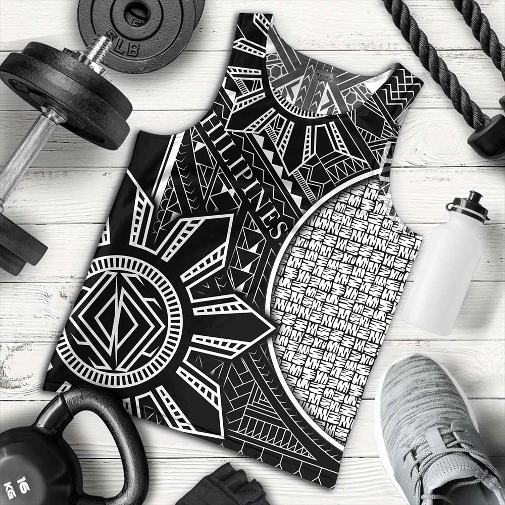 Philippines Tank Top - Filipino Pattern and Sun with Karagumoy