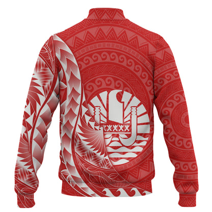 French Polynesia Custom Personalised Baseball Jacket Coat Of Arms Tribal Patterns Style
