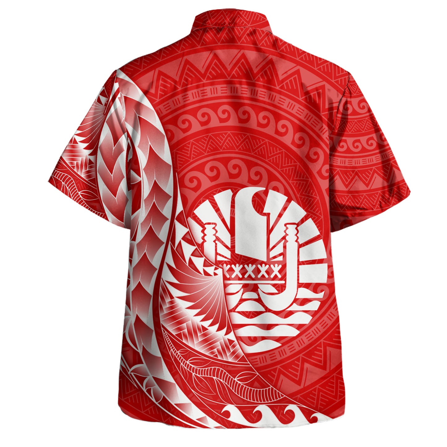 French Polynesia Custom Personalised Hawaiian Shirt Coat Of Arms Tribal Patterns Style