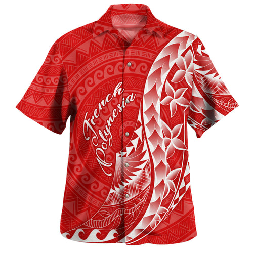 French Polynesia Custom Personalised Hawaiian Shirt Coat Of Arms Tribal Patterns Style