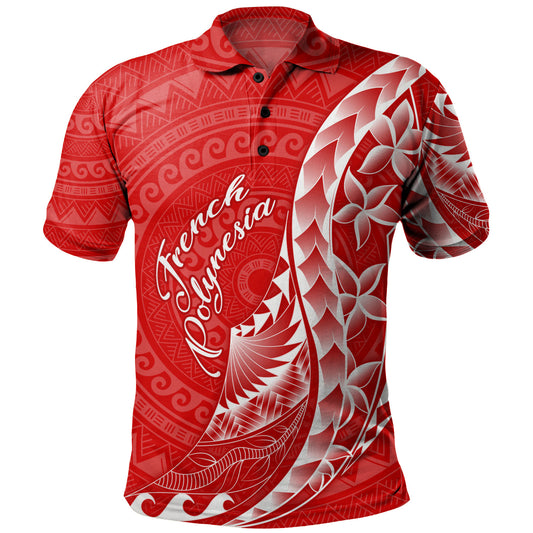 French Polynesia Custom Personalised Polo Shirt Coat Of Arms Tribal Patterns Style
