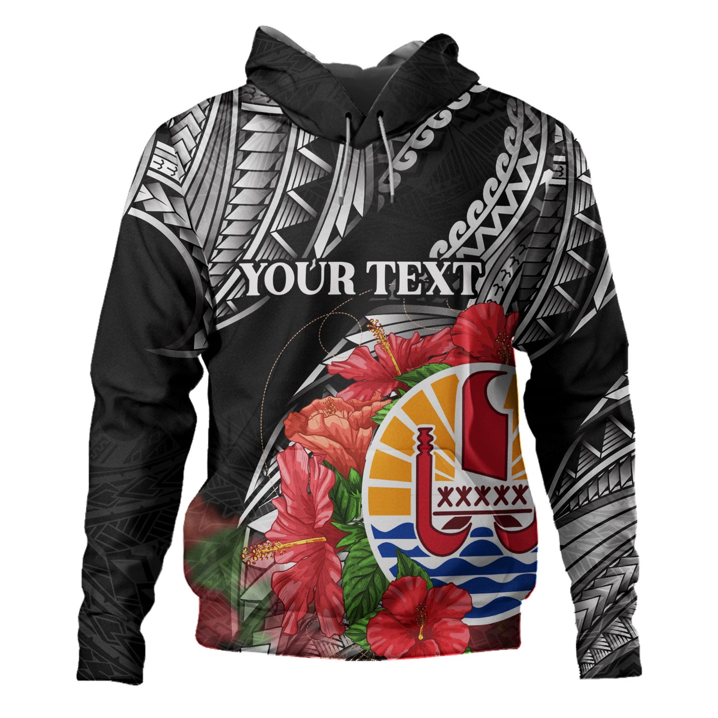 French Polynesia Custom Personalised Hoodie Seal Hibiscus Flowers Special Style