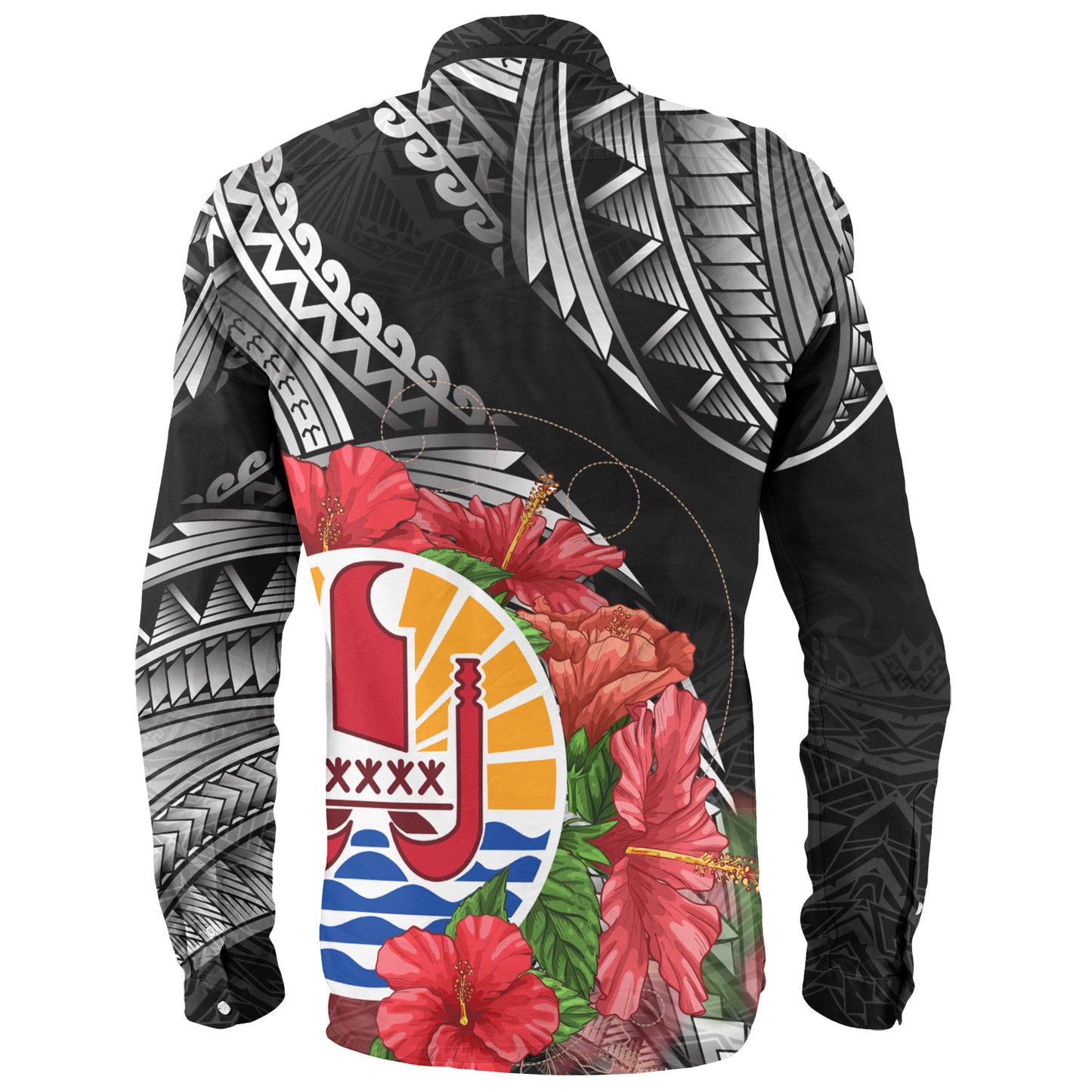 French Polynesia Custom Personalised Long Sleeve Shirt Seal Hibiscus Flowers Special Style
