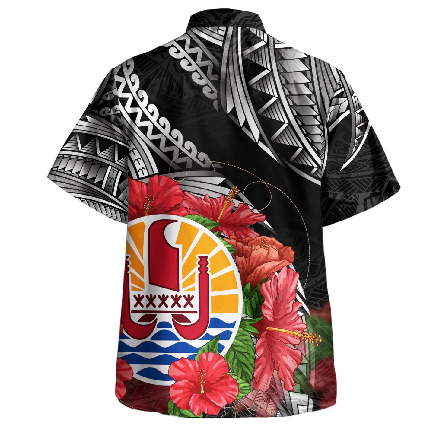 Tahiti Custom Personalised Hawaiian Shirt Hibiscus And Plumeria With Palm Branches Vintage Style
