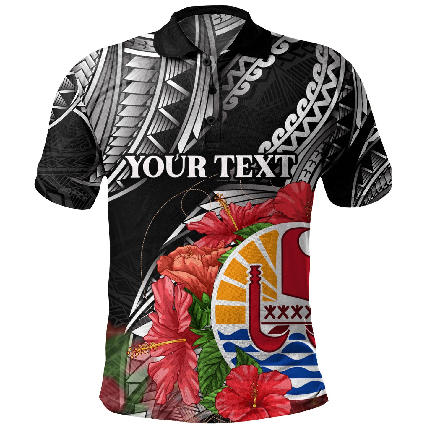 French Polynesia Custom Personalised Polo Shirt Seal Hibiscus Flowers Special Style