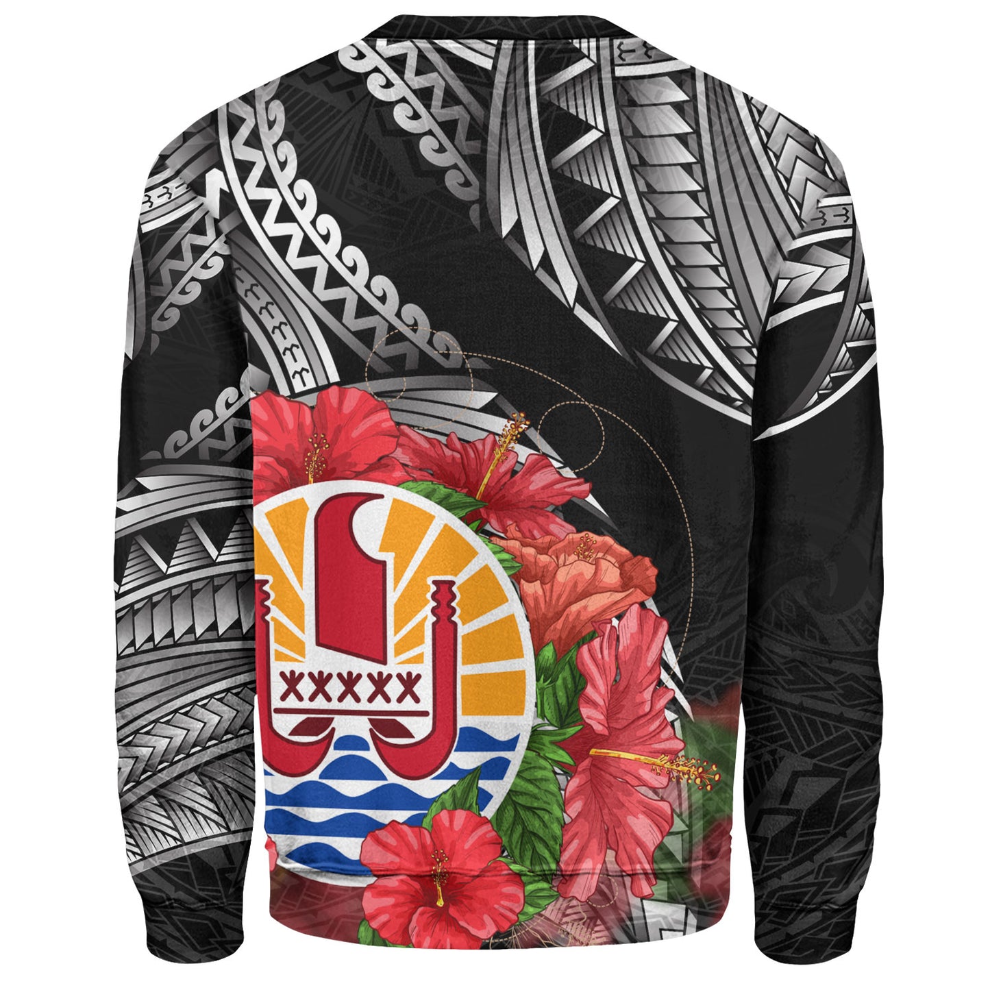 French Polynesia Custom Personalised Sweatshirt Seal Hibiscus Flowers Special Style