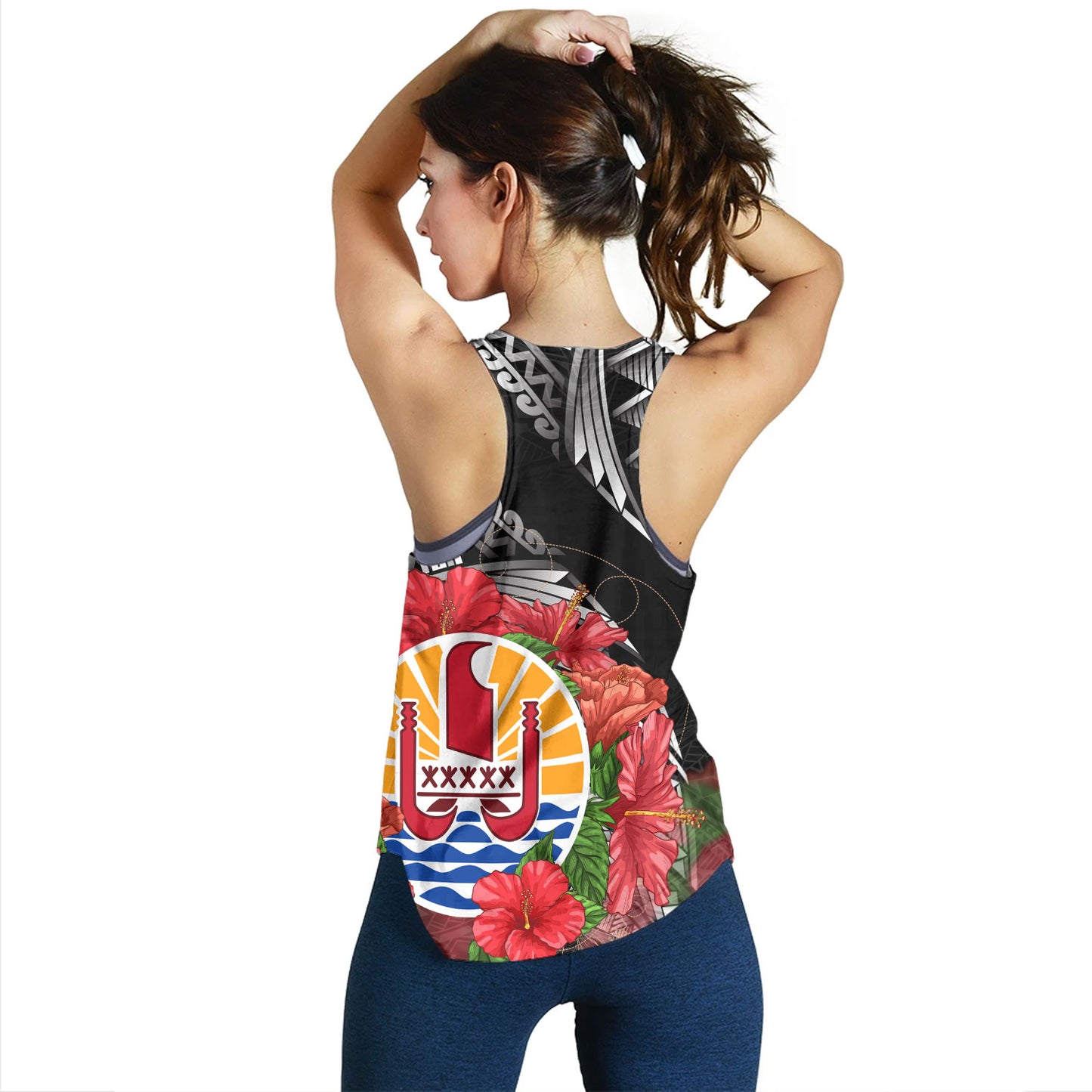 French Polynesia Custom Personalised Women Tank Seal Hibiscus Flowers Special Style