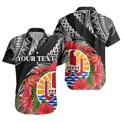 French Polynesia Custom Personalised Short Sleeve Shirt Seal Hibiscus Flowers Special Style