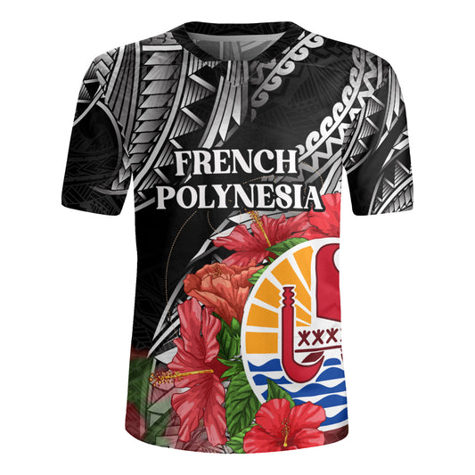 French Polynesia Custom Personalised Rugby Jersey Seal Hibiscus Flowers Special Style