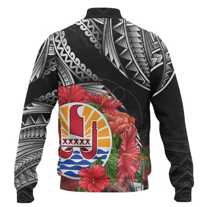 French Polynesia Custom Personalised Baseball Jacket Seal Hibiscus Flowers Special Style