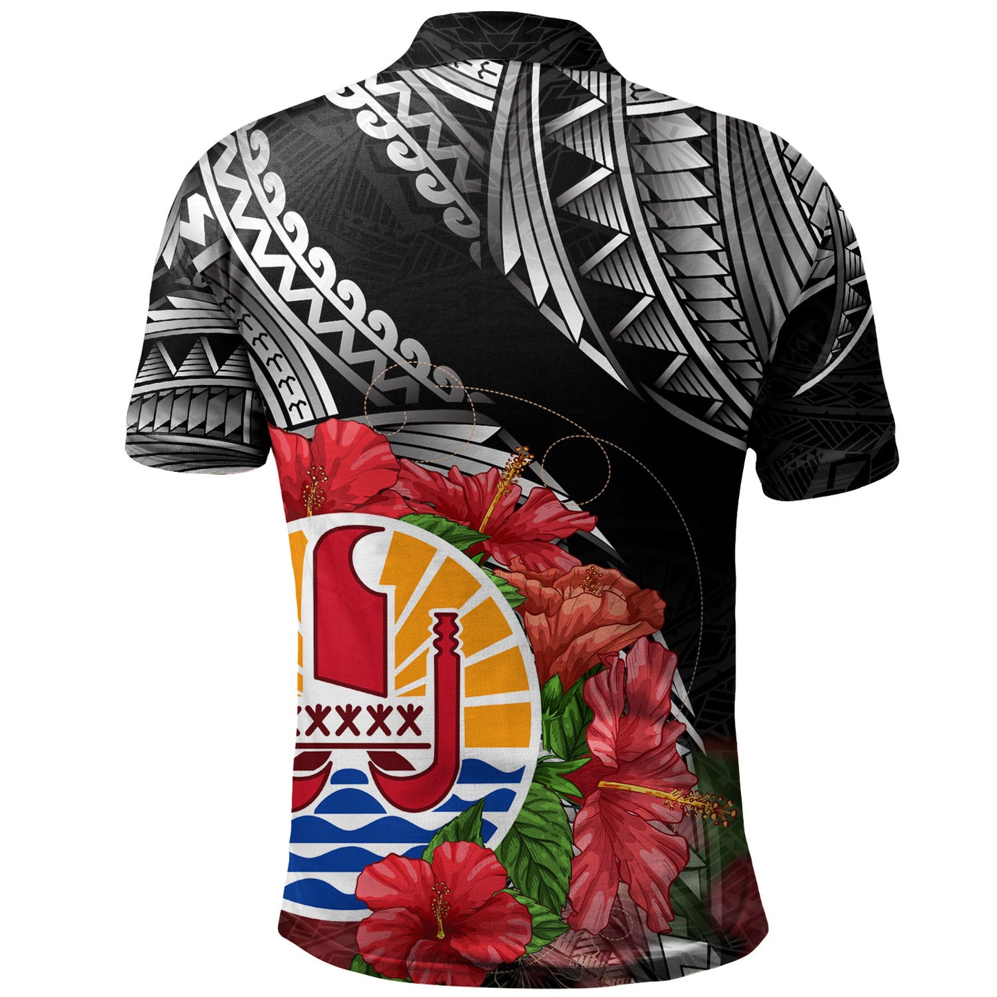 French Polynesia Custom Personalised Polo Shirt Seal Hibiscus Flowers Special Style