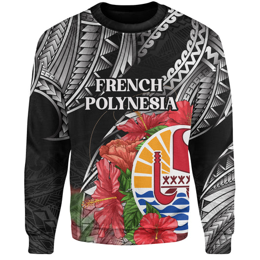 French Polynesia Custom Personalised Sweatshirt Seal Hibiscus Flowers Special Style
