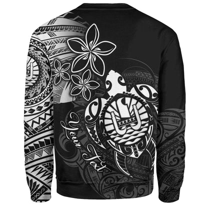 French Polynesia Custom Personalised Sweatshirt Seal Turtle Plumeria Tribal Patterns