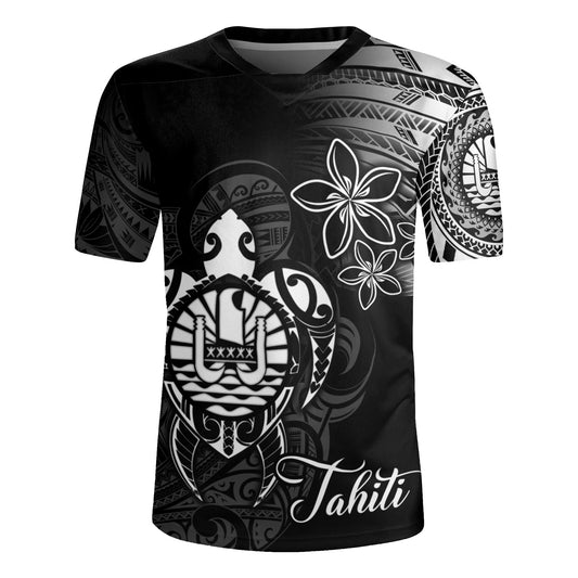 French Polynesia Custom Personalised Rugby Jersey Seal Turtle Plumeria Tribal Patterns
